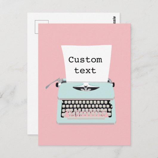 retro-typemachine en papierontwerp briefkaart (Voorkant / Achterkant)