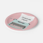  retro-typemachine en papierontwerp papieren bordje (Gekanteld)