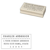 Retro typemachine gestippelde lijn retouradres rubberstempel (Gestempeld)
