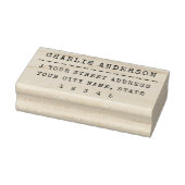 Retro typemachine gestippelde lijn retouradres rubberstempel (Stempel)