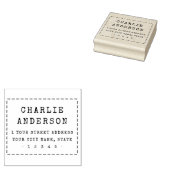 Retro typemachine gestippelde rand retouradres rubberstempel (Gestempeld)
