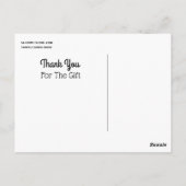 Retro  typemachine grijs hout zwart wit briefkaart (Achterkant)