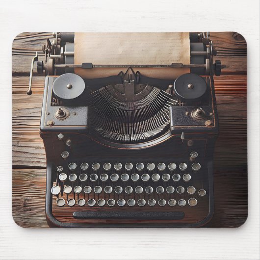 Retro typemachine met papier muismat (Voorkant)