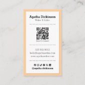 Retro typemachine QR-code professionele schrijver Visitekaartje (Achterkant)