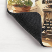 Retro typemachine waterverf muismat (Hoek)