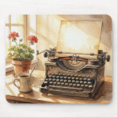 Retro typemachine waterverf muismat (Voorkant)