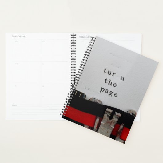 Retro Typewriter "Draai de pagina" Planner (Display)