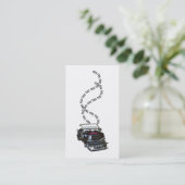  Retro Typewriter Freelance Schrijver Auteur Visitekaartje (Staand voorkant)