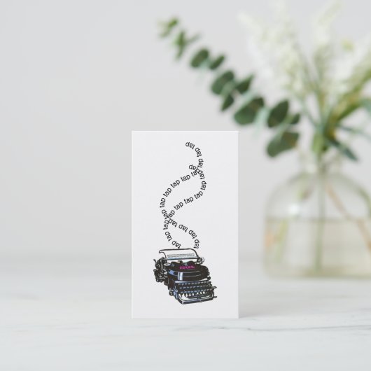  Retro Typewriter Freelance Schrijver Auteur Visitekaartje (Staand voorkant)