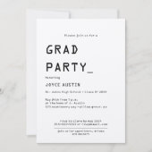 Retro Typewriter Graduatie Uitnodigingen (Voorkant)