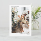 Retro Typewriter Merry Christmas Photo Letter Feestdagenkaart (Staand voorkant)