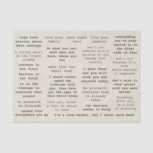 Retro Typewriter Motivatie Citaten voor Journalen Tissuepapier (Voorkant)