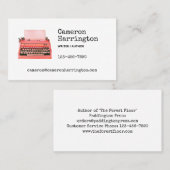 Retro Typewriter Professioneel Scholarly Auteur Visitekaartje (Voorkant / Achterkant)