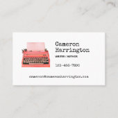 Retro Typewriter Professioneel Scholarly Auteur Visitekaartje (Voorkant)
