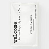 Retro Typewriter Typografie Welkom Bruiloft Spandoek (Verticaal)