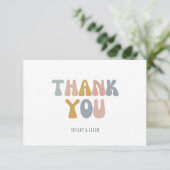 Retro Typografie 1 Foto Modern Weddenschap Bedankt (Staand voorkant)