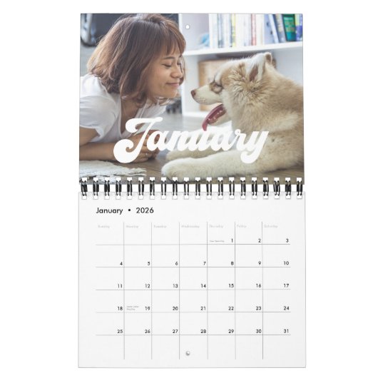 Retro  typografie 2026 foto kalender (Jan 2026)