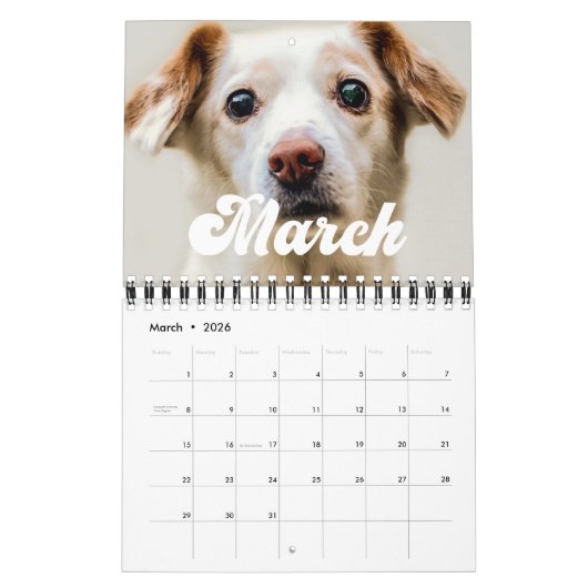 Retro typografie 2026 foto kalender (Mar 2026)