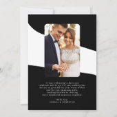 Retro typografie 2 foto zwart-wit bruiloft bedankkaart (Achterkant)
