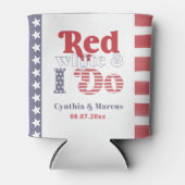 Retro typografie 4 juli huwelijksfeest cadeau blikjeskoeler (Voorkant)