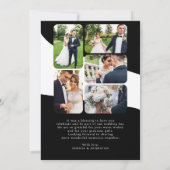 Retro typografie 6 fotocollage moderne bruiloft bedankkaart (Achterkant)