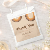 Retro Typografie 70s Regenboog Dank je weddenschap Bedankzakje (Geknipt)