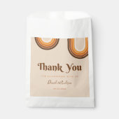 Retro Typografie 70s Regenboog Dank je weddenschap Bedankzakje (Voorkant)