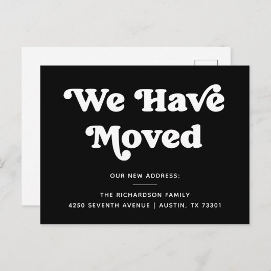 Retro Typografie | Aankondiging van zwartbeweging Briefkaart (Voorkant / Achterkant)