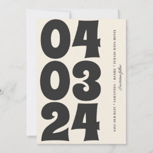 Retro Typografie  B&W Nummer Foto QR Code Save The Date