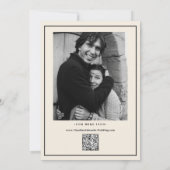 Retro Typografie  B&W Nummer Foto QR Code Save The Date (Achterkant)