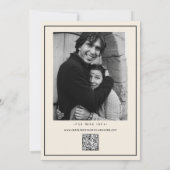 Retro Typografie  B&W Nummer Foto QR Code Save The Date (Achterkant)