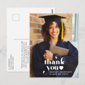 Retro typografie Bedankt Afstudeerfoto Briefkaart (Voorkant / Achterkant)