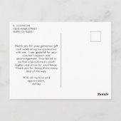 Retro typografie Bedankt Afstudeerfoto Briefkaart (Achterkant)