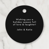 Retro Typografie Black en White Prettige feestdage Bedankjes Labels (Achterkant)