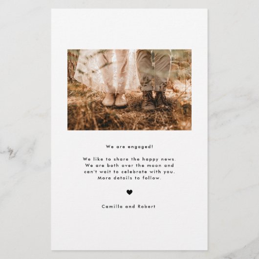 Retro Typografie Black Verloving kondiging (Achterkant)