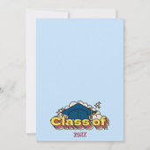 Retro Typografie Blauw Afstuderen Kleurrijke Parti Kaart (Voorkant)