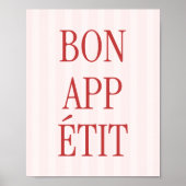 Retro typografie 'Bon Appétit' keukenprint Poster (Voorkant)