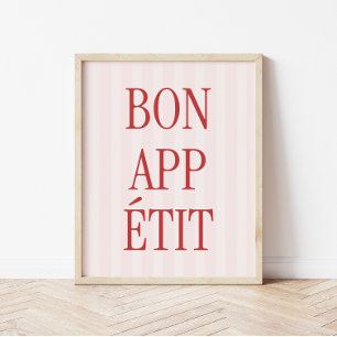 Retro typografie 'Bon Appétit' keukenprint Poster