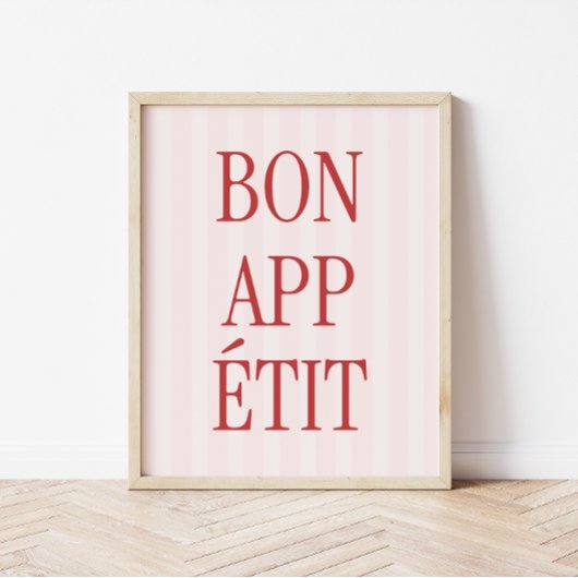 Retro typografie 'Bon Appétit' keukenprint Poster