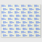 Retro Typografie Bright Blue Happy Cadeaupapier (Vlak)