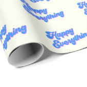 Retro Typografie Bright Blue Happy Cadeaupapier (Rol Hoek)