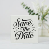 Retro typografie bruiloft save the date (Staand voorkant)