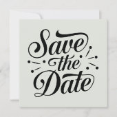 Retro typografie bruiloft save the date (Voorkant)