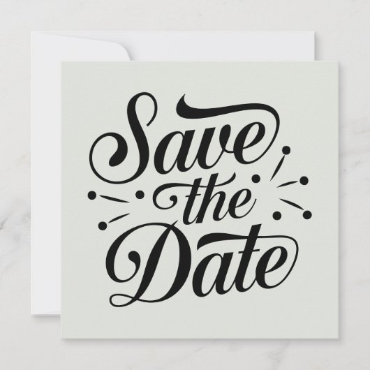 Retro typografie bruiloft save the date (Voorkant)