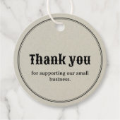 Retro Typografie Business Dank u Label (Voorkant)