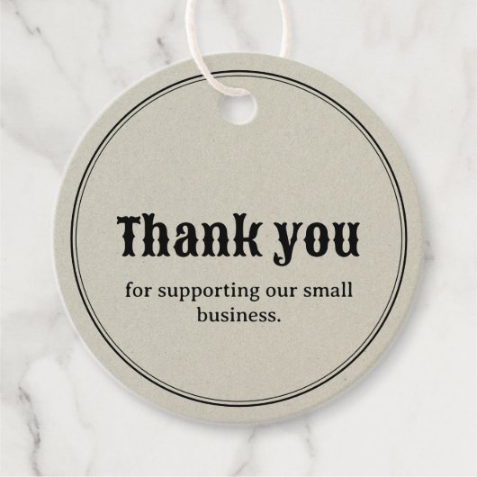  Retro Typografie Business Dank u Label (Voorkant)