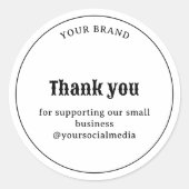 Retro Typografie Business Dank u Sticker (Voorkant)