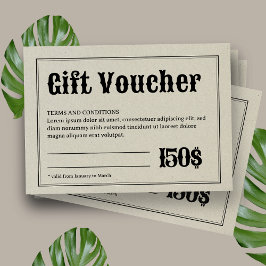  Retro Typografie Business Gift Voucher Visitekaartje