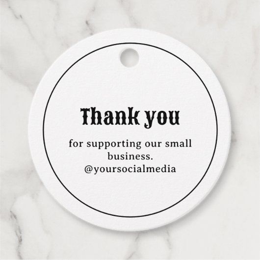 Retro Typografie Business Logo Dank u Label (Voorkant)