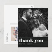 Retro Typografie Chalkboard bruiloft Dank u Briefkaart (Voorkant / Achterkant)